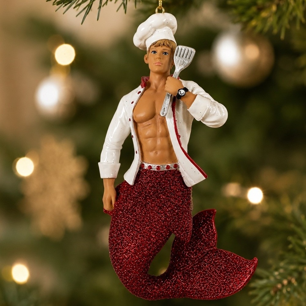 December Diamonds Catch of the Day Chef Merman Ornament 2015 Box Retired
